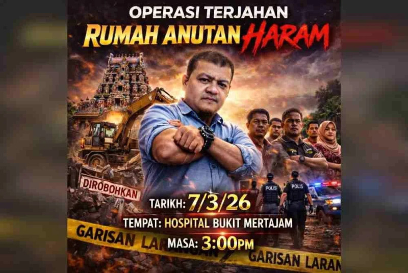 Police probe Facebook post over proposed rally at Bukit Mertajam Hindu temple