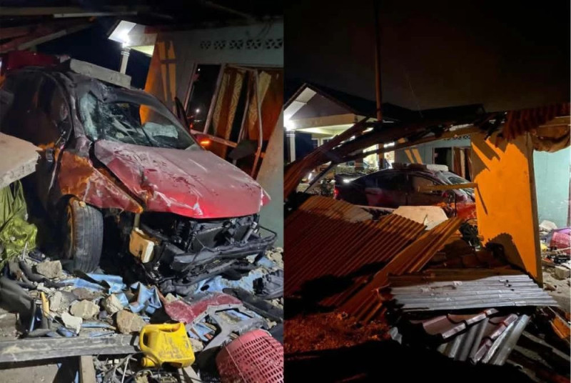 Unlicensed young man injured after car crashes into house in Hulu Terengganu