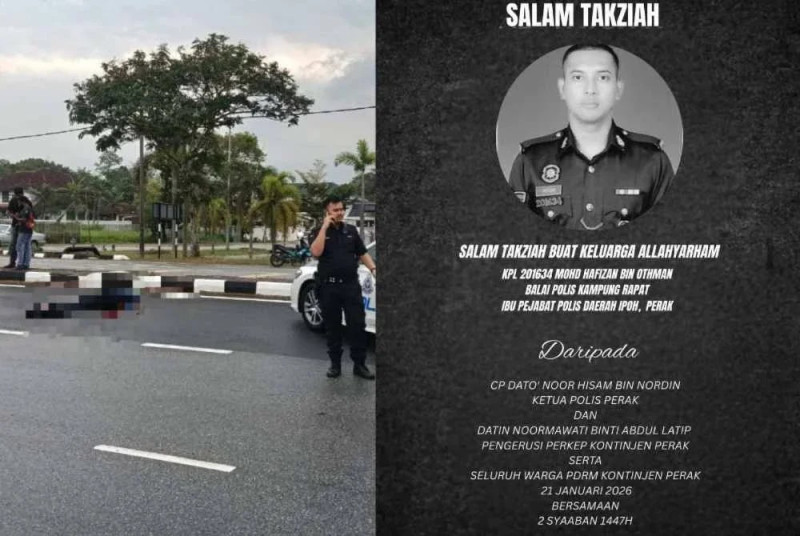 Elderly driver arrested after fatal hit-and-run that killed police officer in Ipoh