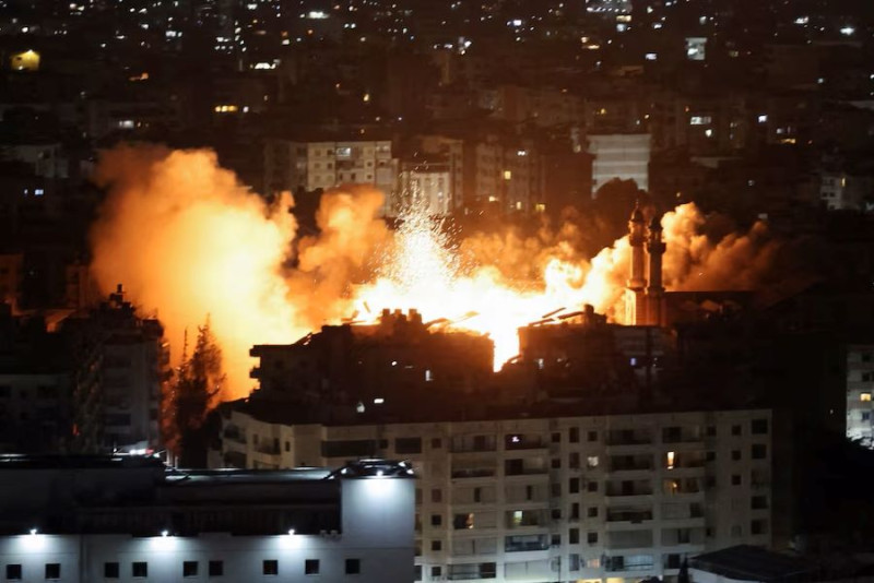 Israeli military strikes Beirut's southern suburbs