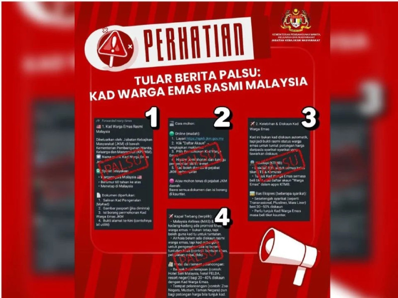 Social Welfare Department denies existence of ‘Official Malaysia Senior Citizen Card’