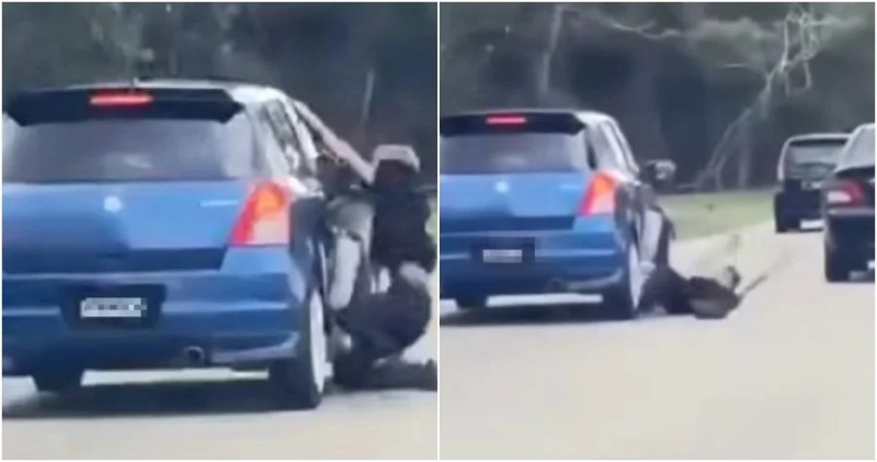 Man arrested after dramatic video shows him clinging to moving car in Bandar Seri Alam