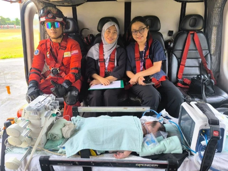 Critically ill toddler airlifted to IJN in joint emergency mission