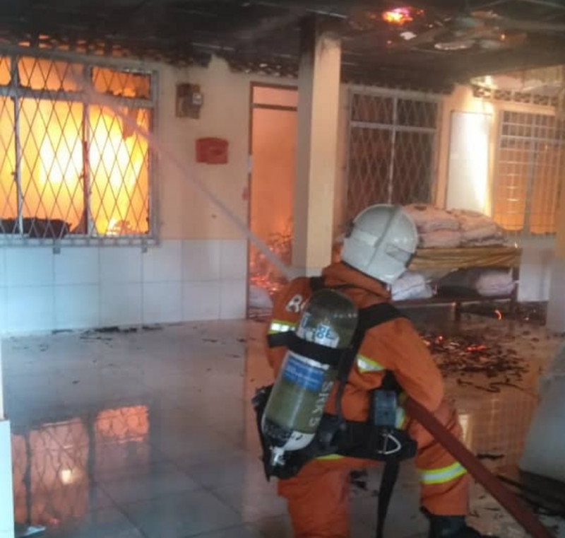 Double-storey longhouse ablaze in Sarawak, 75% consumed by fire