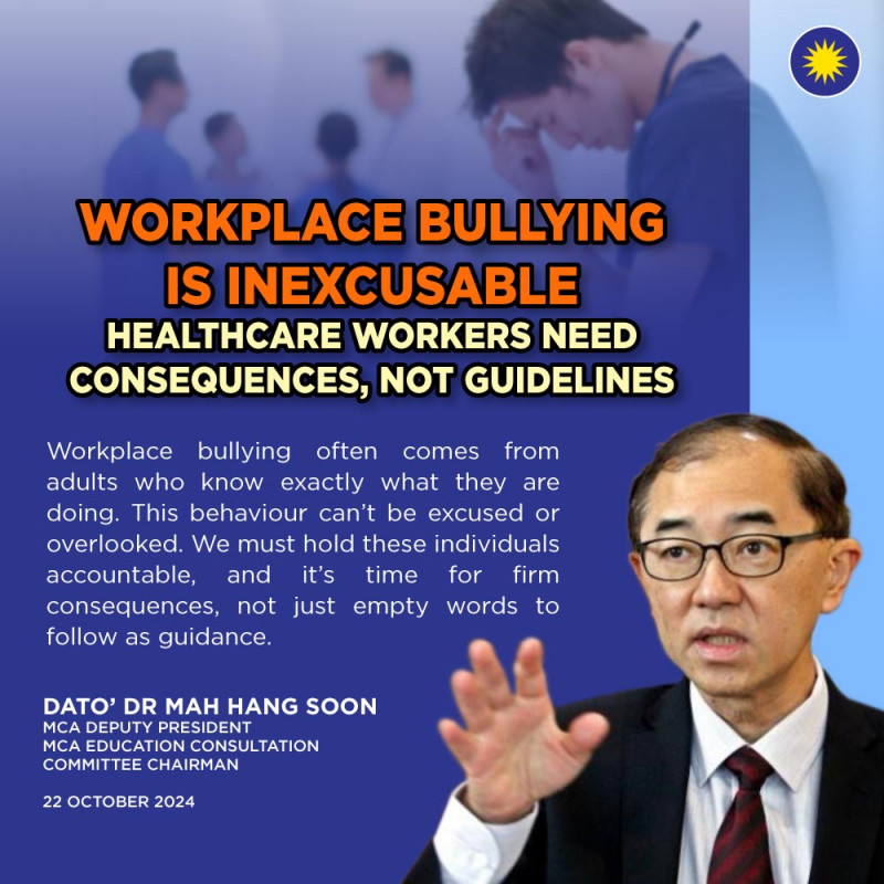 Workplace bullying: Those responsible must be held accountable, says MCA