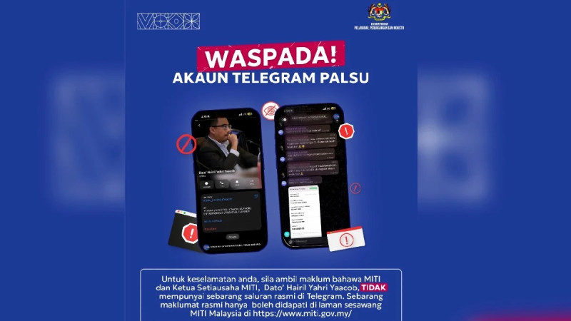 MITI warns public after senior official’s name misused in telegram investment scam