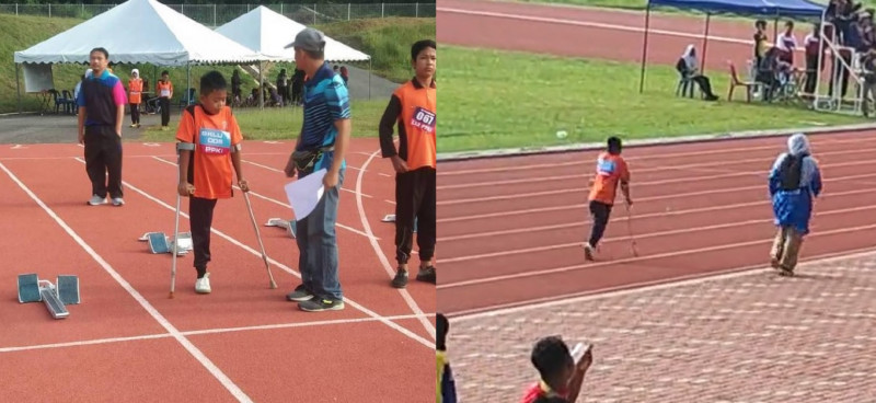Sports ministry steps in to assist boy who ran race in crutches