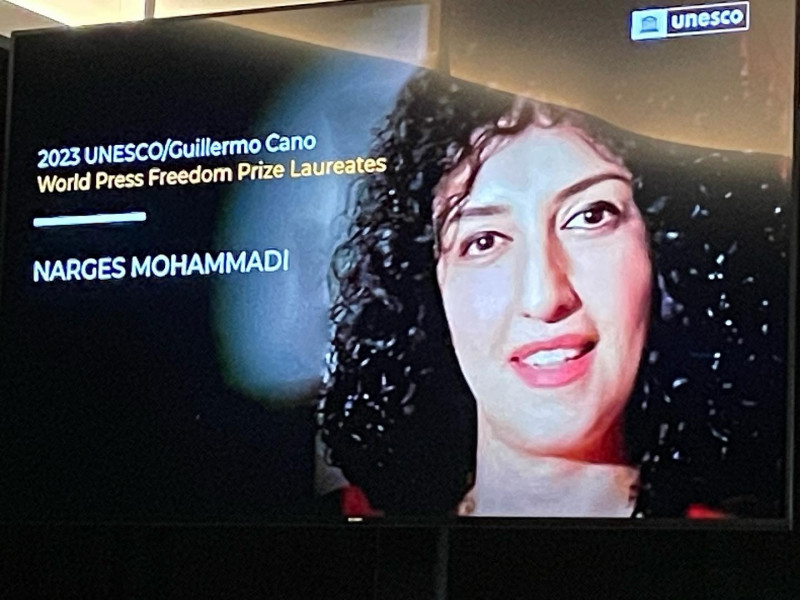 Unesco awards press freedom prize to female journalists jailed in Iran
