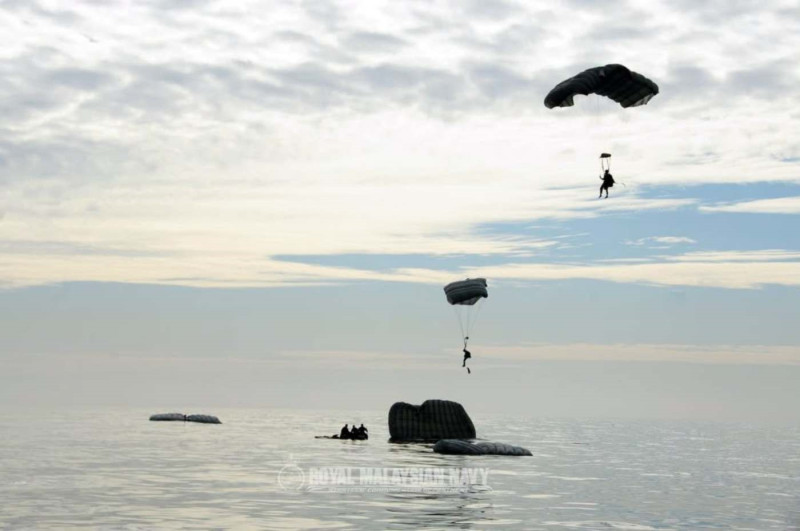Six PASKAL personnel rescued after drifting in South China Sea during parachute exercise