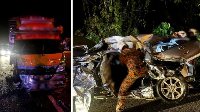 Head-on crash with durian lorry kills two on Pahang highway