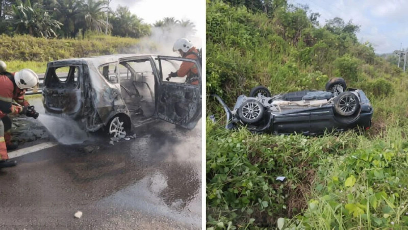 Three killed, five injured in fiery crash on Pan Borneo Highway in Sarawak