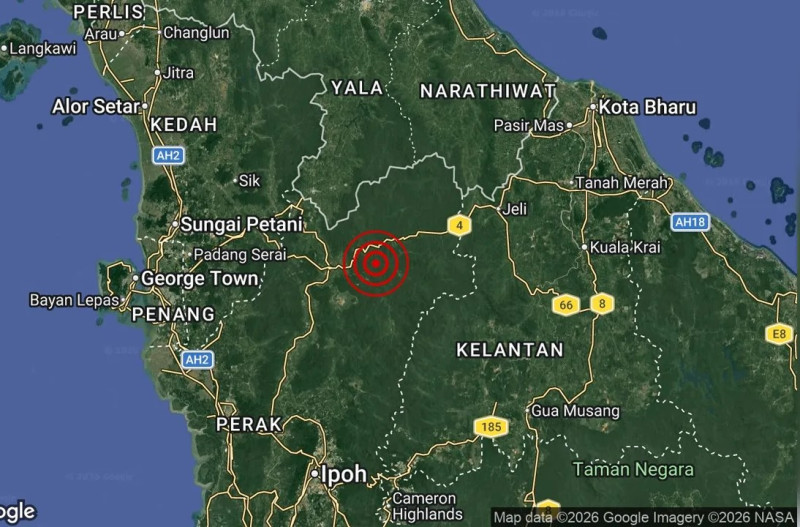 Midnight earthquake shakes Gerik as tremors felt across parts of Perak