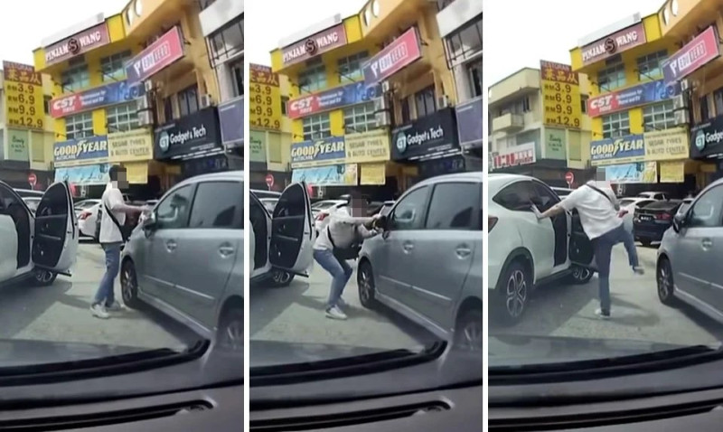 Police track suspect seen breaking car side mirror in viral video