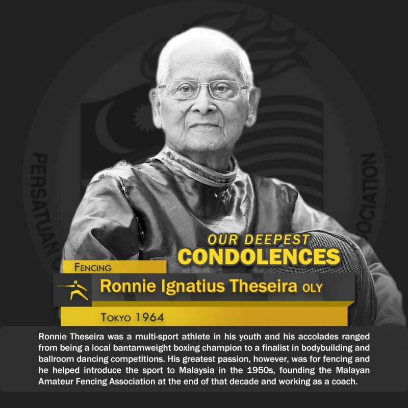 M’sia mourn passing of fencing hero Ronnie Ignatius 