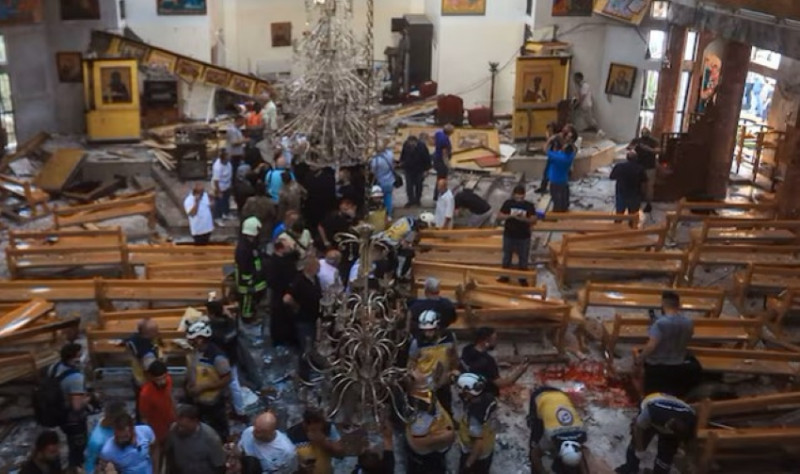 Suicide attack on Damascus church kills at least 22