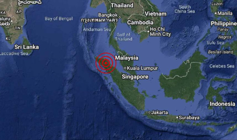 Magnitude 5.7 earthquake off northern Sumatra felt across west coast of Peninsular Malaysia
