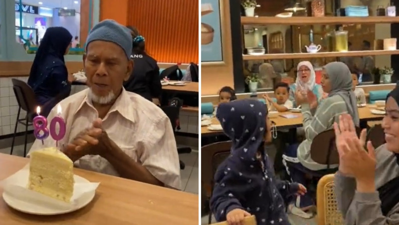 Tengku Ampuan Pahang surprises man at his 80th birthday celebration