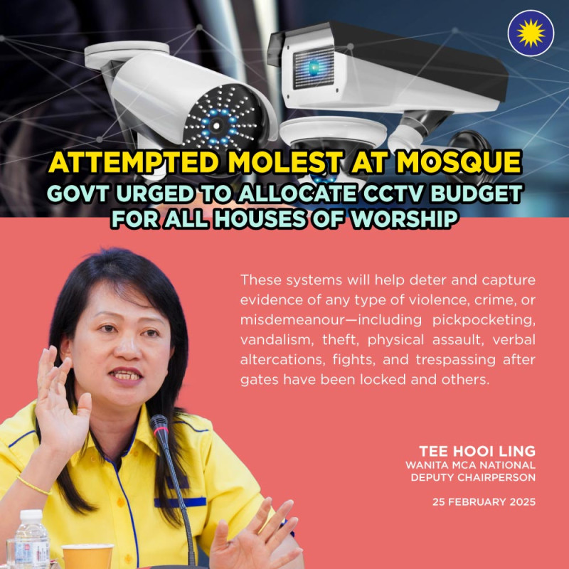 Wanita MCA: Government must allocate budget for CCTVs in all houses of worship