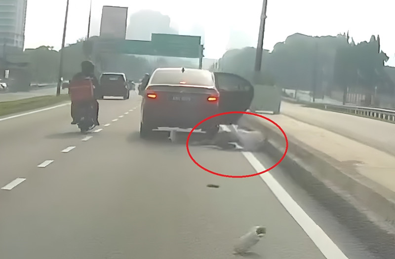 Woman jumps from moving e-hailing vehicle in Klang, police investigate incident (video)