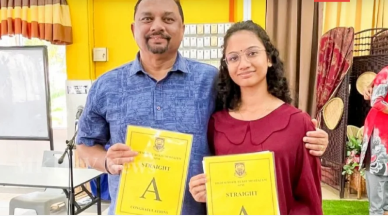 Father scores straight As after taking SPM with daughter