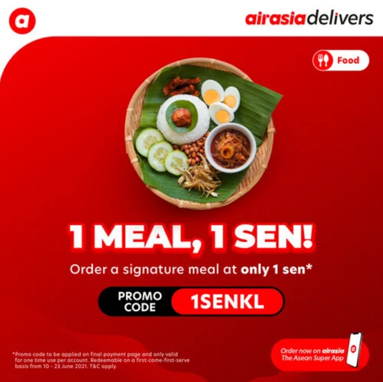 Airasia food offers signature meals for 1 sen