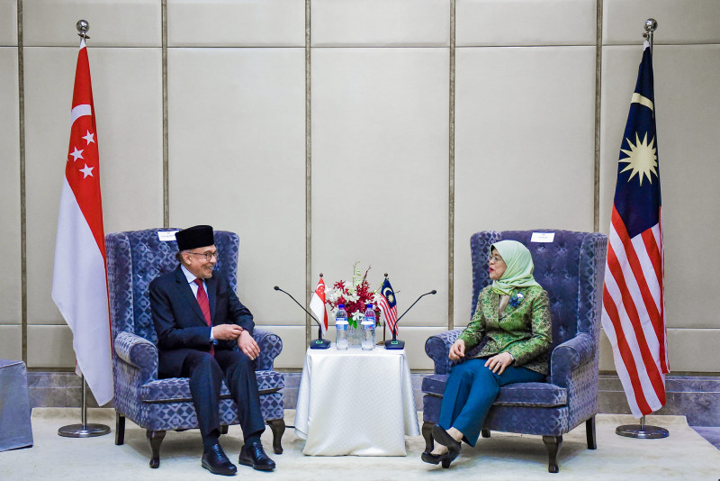 Anwar pays courtesy call on Singapore president