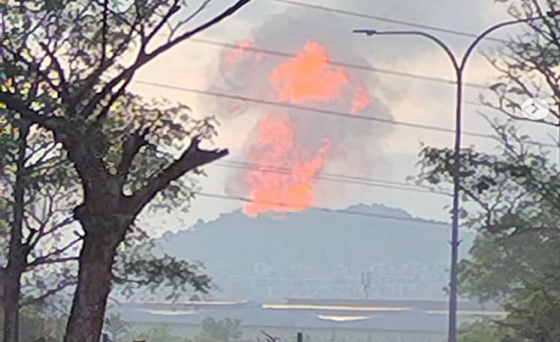 Fire at gas pipeline diminishing, about 4 more hours for gas to be fully released