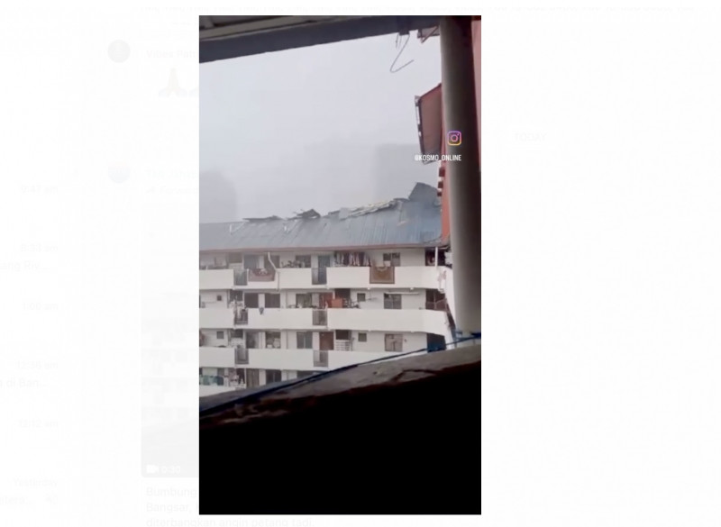 Storm blows roof off Bangsar apartment block