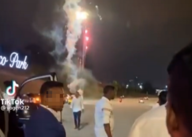 Blast of a birthday: five arrested after igniting fireworks near toll plaza