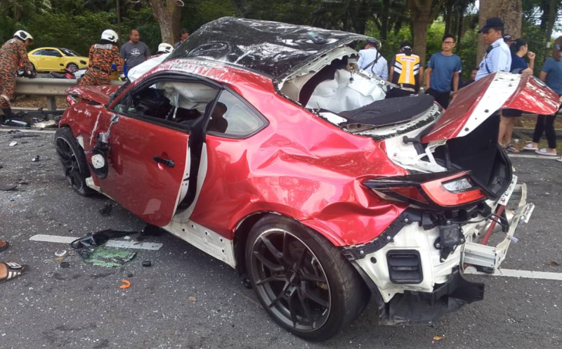 Driver killed after sports car crashes into bus