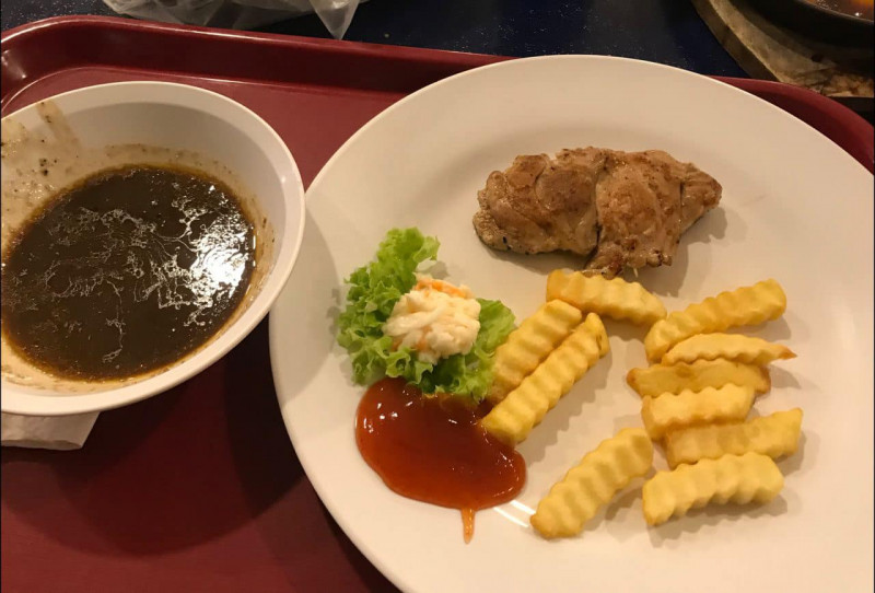 The chicken chop was no bigger than three fingers, says upset customer