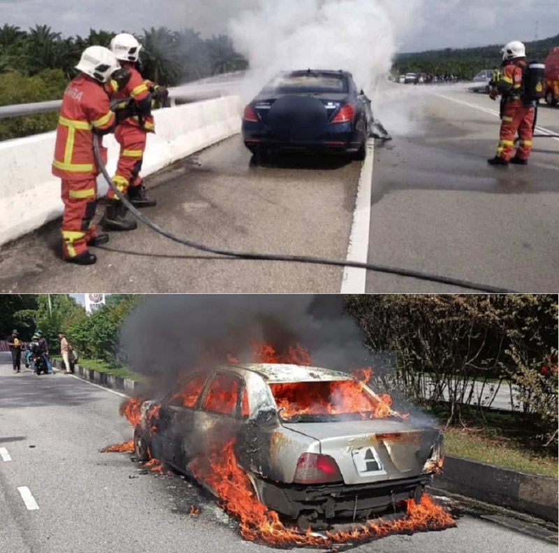 Two separate car fires reported in Penang today