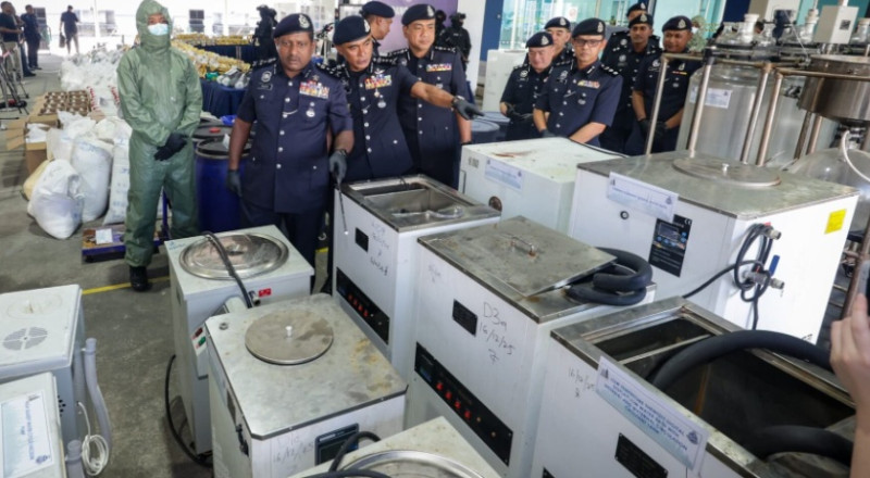RM1.53b worth of drugs seized from major drug processing syndicate in Klang Valley