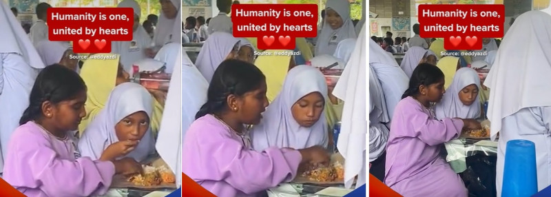 Malaysians touched by video of two students of different races sharing meal together