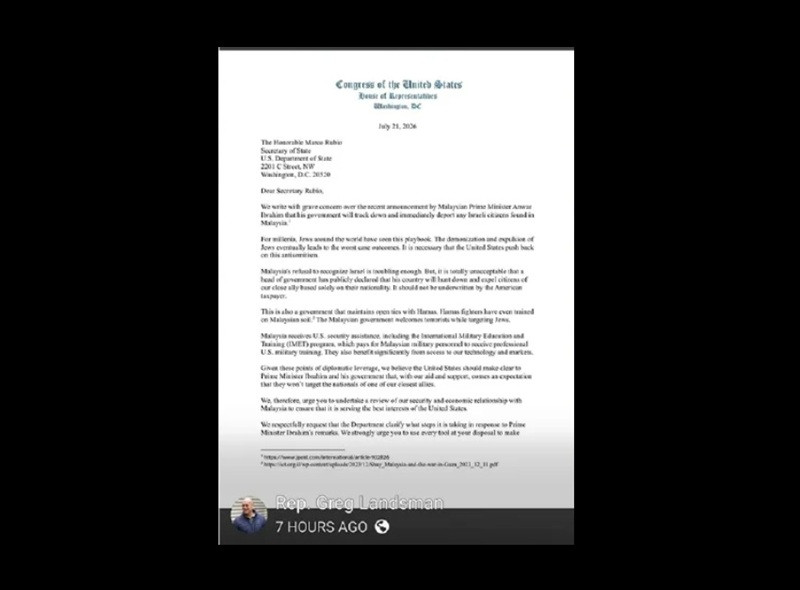 US lawmakers urge review of Malaysia ties over Anwar’s Israel deportation remarks