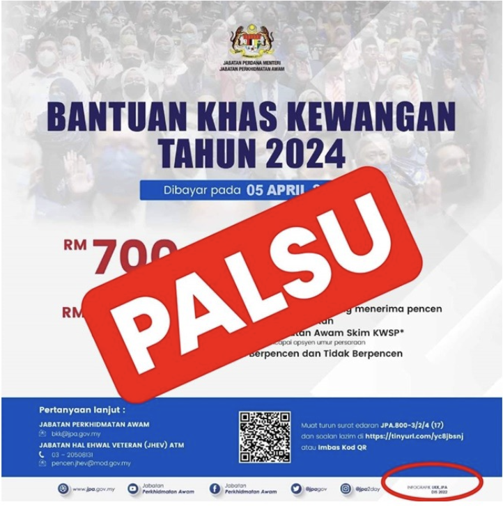 Viral poster on RM700 special aid fake - PSD