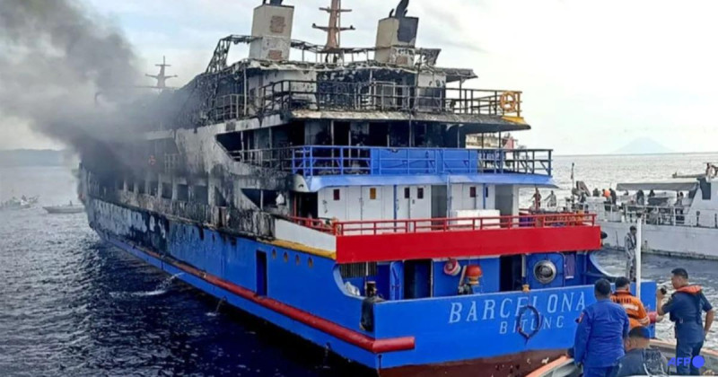 At least five dead, over 280 rescued after ferry fire off Sulawesi coast