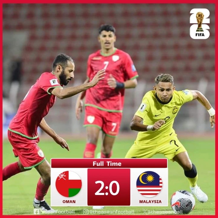  Asian Cup qualifiers: Malaysia suffer first defeat in Group D after losing 0-2 to Oman