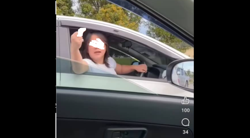 Woman who flashed the ‘finger’ at motorist identified