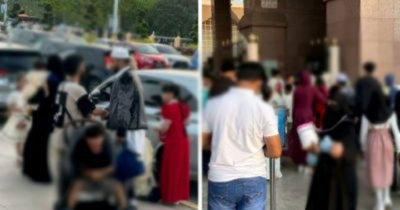 Foreign beggars crowd Putra Mosque on Aidilfitri morning, seeking public donations