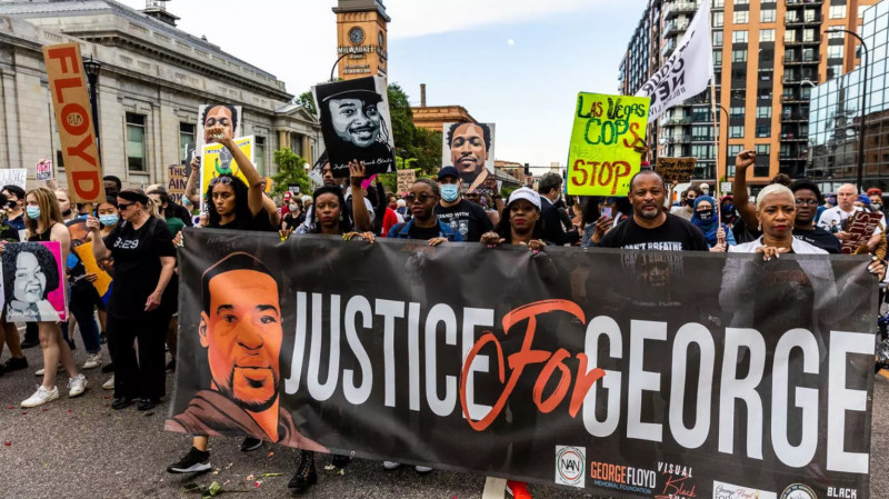 Family, supporters march to mark anniversary of George Floyd death