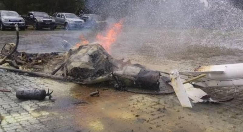 Ground crew member killed in helicopter emergency landing