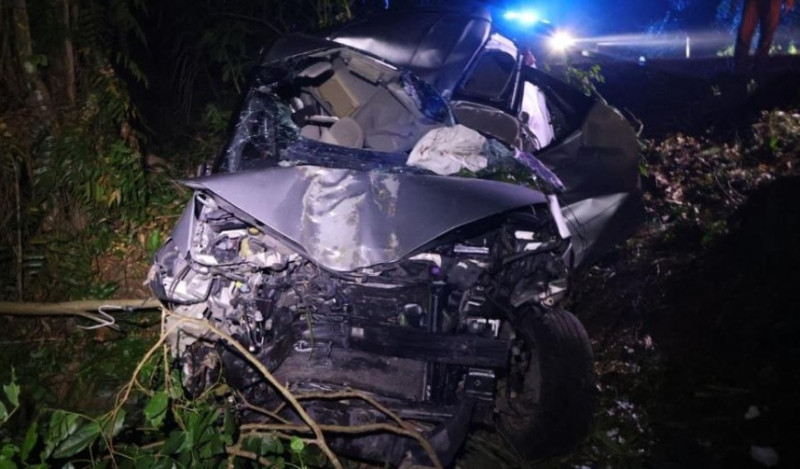 Teacher, six-year-old child killed as MPV skids, lands in ravine