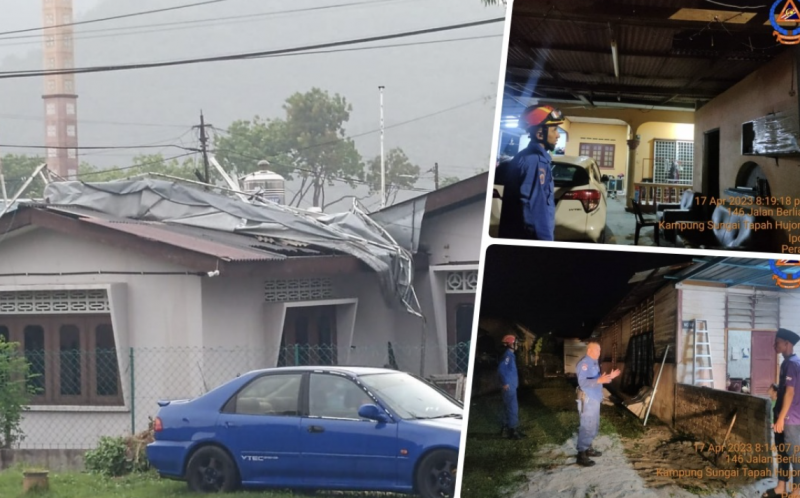 Ipoh storm damages five homes, uproots trees