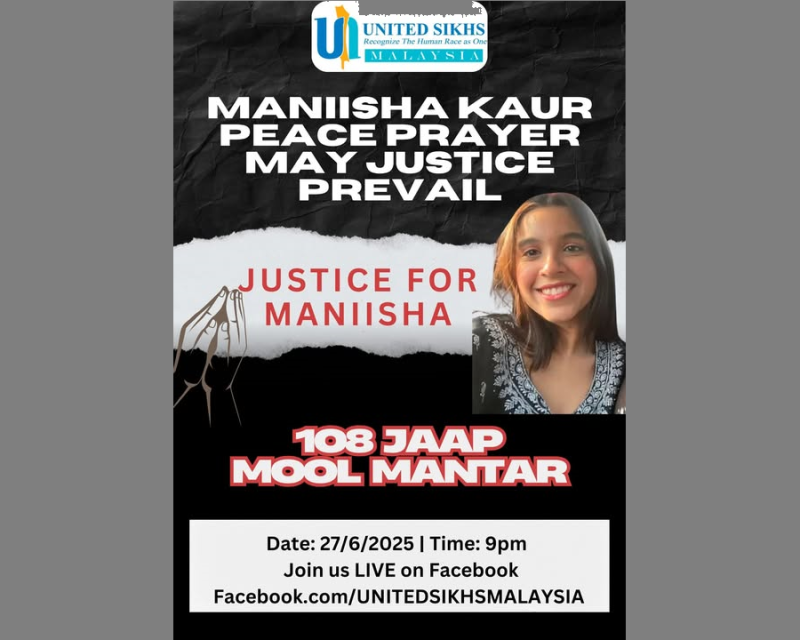 United Sikhs Malaysia to hold vigil for murdered university student