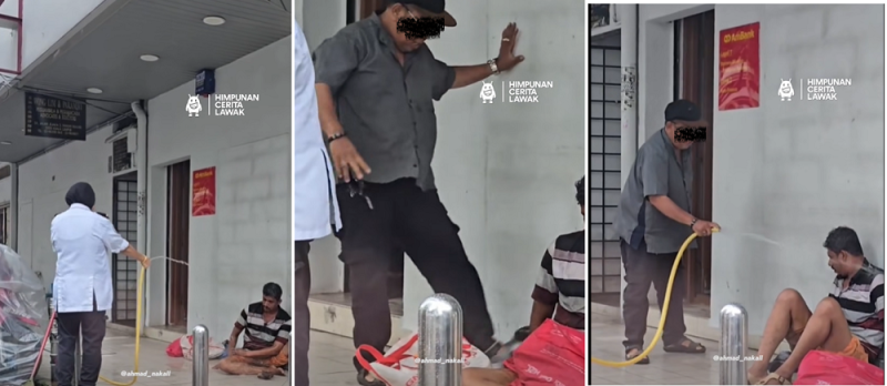 Bank apologises after homeless man sprayed with water, kicked outside its branch 