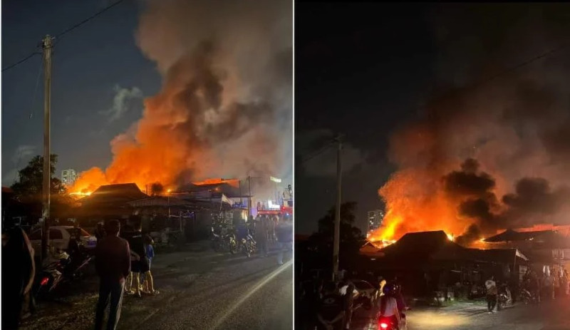Long-operating produce warehouse razed in Kota Bharu blaze, stocks and vehicles destroyed