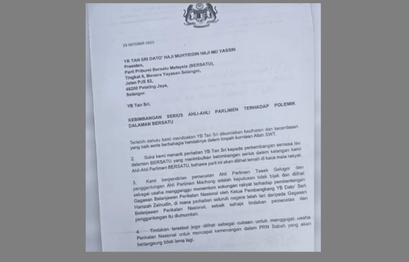 Bersatu MPs voice deep concern over internal party turmoil
