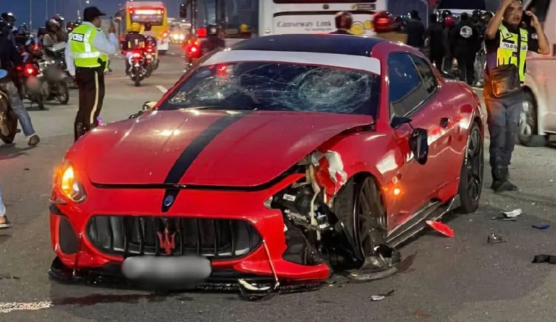 Illegal U-turn by Singaporean Maserati driver results in death of motorcyclist