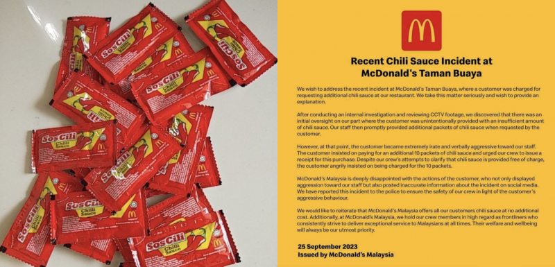 McDonald’s lodges police report against viral ‘chilli sauce man’